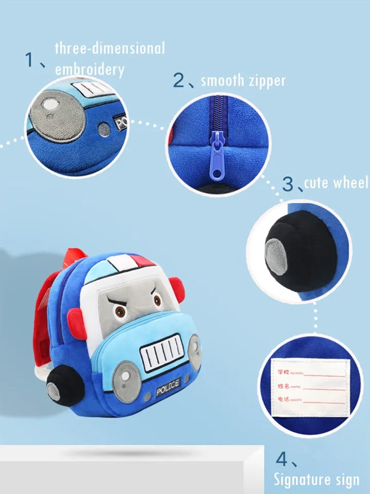 Sac peluche police maternelle