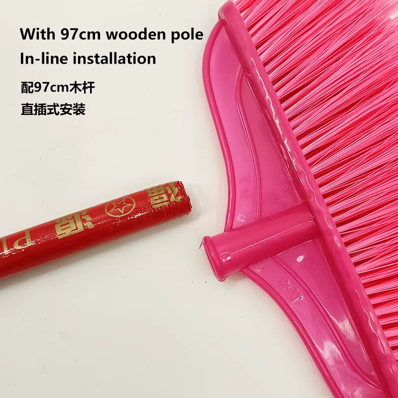 Balai de Jardin en Plastique à 4 Rangées de Poils